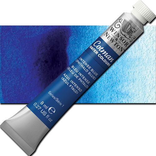 Winsor And Newton 0303327 Cotman, Watercolor, 8ml, Intense Phthalo Blue; Made to Winsor and Newton high-quality standards, yet offering a tremendous value by replacing some of the more costly traditional pigments with less expensive alternatives; Including genuine cadmiums and cobalts; UPC 094376902099 (WINSORANDNEWTON0303327 WINSOR AND NEWTON 0303327 ALVIN COTMAN WATERCOLOR 8ML INTENSE PHTHALO BLUE)