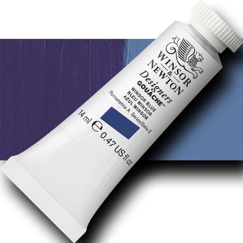 Winsor And Newton 0605706 Designers' Gouache Tube, 14ml, Winsor Blue; Create vibrant illustrations in solid color; Benefits of this range include smoother, flatter, more opaque, and more brilliant color than traditional watercolors; Unsurpassed covering power due to the heavy pigment concentration in each color; UPC 000050947256 (WINSORANDNEWTON0605706 WINSOR AND NEWTON ALVIN 0605706 14ml WINSOR BLUE)