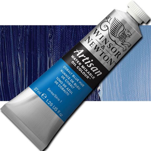 Winsor And Newton 1514179 Artisan, Water Mixable Oil Color, 37ml, Cobalt Blue Hue; Specifically developed to appear and work just like conventional oil color; The key difference between Artisan and conventional oils is its ability to thin and clean up with water; UPC 094376896053 (WINSORANDNEWTON1514179 WINSOR AND NEWTON 1514179 WATER MIXABLE OIL COLOR COBALT BLUE HUE)