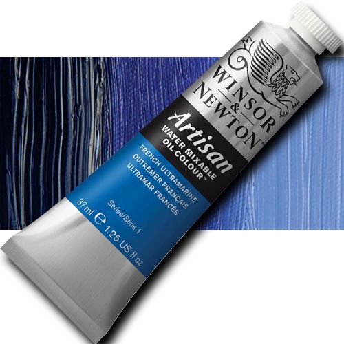 Winsor And Newton 1514263 Artisan, Water Mixable Oil Color, 37ml, French Ultramarine; Specifically developed to appear and work just like conventional oil color; The key difference between Artisan and conventional oils is its ability to thin and clean up with water; UPC 094376896060 (WINSORANDNEWTON1514263 WINSOR AND NEWTON 1514263 WATER MIXABLE OIL COLOR FRENCH ULTRAMARINE)
