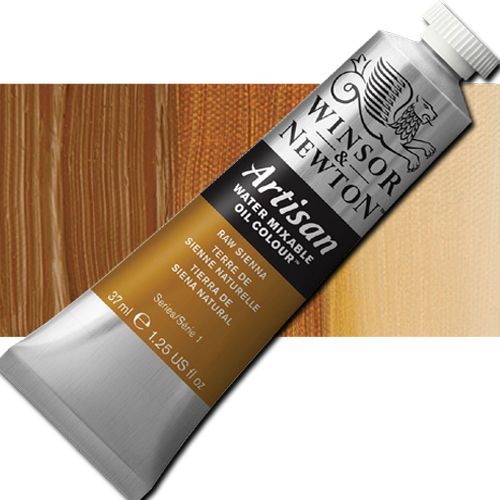 Winsor And Newton 1514552 Artisan, Water Mixable Oil Color, 37ml, Raw Sienna; Specifically developed to appear and work just like conventional oil color; The key difference between Artisan and conventional oils is its ability to thin and clean up with water; UPC 094376896169 (WINSORANDNEWTON1514552 WINSOR AND NEWTON 1514552 WATER MIXABLE OIL COLOR RAW SIENNA)