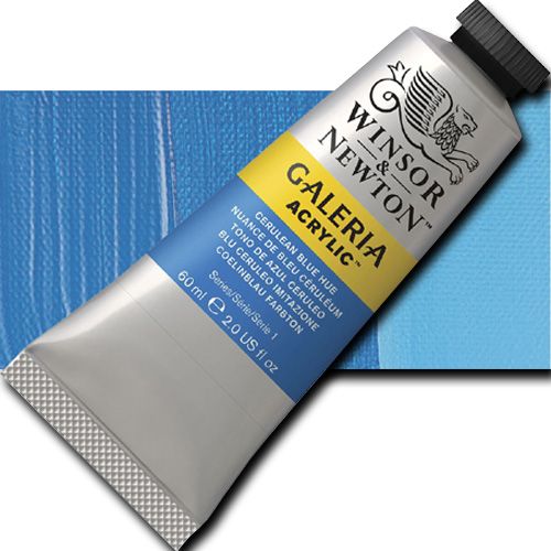 Winsor And Newton 2120138 Galeria Acrylic Color, 60ml, Cerulean Blue Hue; A high quality acrylic which delivers professional results at an affordable price; All colors offer excellent brilliance of color, strong brush stroke retention, clean color mixing, and high permanence; UPC 094376913941 (WINSORANDNEWTON2120138 WINSOR AND NEWTON 2120138 ALVIN ACRYLIC 60ml CERULEAN BLUE HUE)