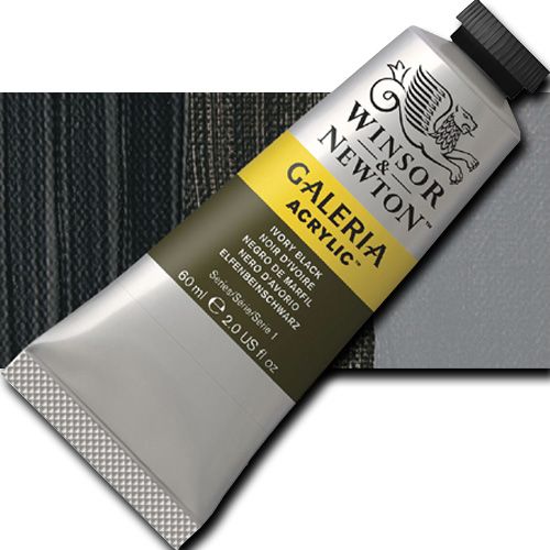 Winsor And Newton 2120331 Galeria Acrylic Color, 60ml, Ivory Black; A high quality acrylic which delivers professional results at an affordable price; All colors offer excellent brilliance of color, strong brush stroke retention, clean color mixing, and high permanence; UPC 094376899504 (WINSORANDNEWTON2120331 WINSOR AND NEWTON 2120331 ALVIN ACRYLIC 60ml IVORY BLACK)