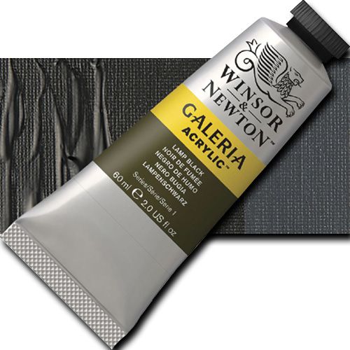 Winsor And Newton 2120337 Galeria Acrylic Color, 60ml, Lamp Black; A high quality acrylic which delivers professional results at an affordable price; All colors offer excellent brilliance of color, strong brush stroke retention, clean color mixing, and high permanence; UPC 094376985566 (WINSORANDNEWTON2120337 WINSOR AND NEWTON 2120337 ALVIN ACRYLIC 60ml LAMP BLACK)