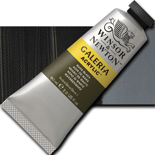 Winsor And Newton 2120386 Galeria Acrylic Color, 60ml, Mars Black; A high quality acrylic which delivers professional results at an affordable price; All colors offer excellent brilliance of color, strong brush stroke retention, clean color mixing, and high permanence; UPC 094376913972 (WINSORANDNEWTON2120386 WINSOR AND NEWTON 2120386 ALVIN ACRYLIC 60ml MARS BLACK)