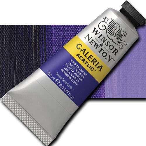 Winsor And Newton 2120728 Galeria Acrylic Color, 60ml, Winsor Violet; A high quality acrylic which delivers professional results at an affordable price; All colors offer excellent brilliance of color, strong brush stroke retention, clean color mixing, and high permanence; UPC 094376914108 (WINSORANDNEWTON2120728 WINSOR AND NEWTON 2120728 ALVIN ACRYLIC 60ml WINSOR VIOLET)