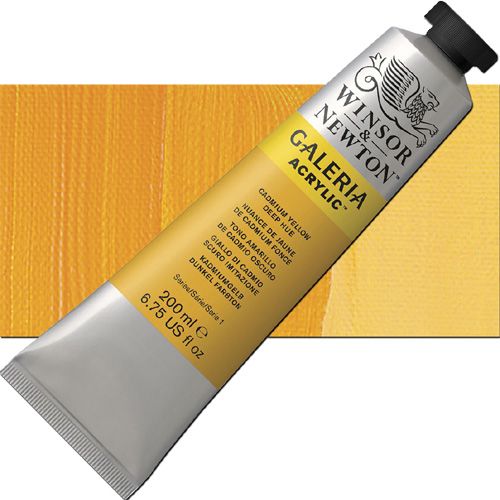 Winsor And Newton 2136115 Galeria, Acrylic Color 200ml Cadmium Yellow Deep Hue; A high quality acrylic which delivers professional results at an affordable price; All colors offer excellent brilliance of color, strong brush stroke retention, clean color mixing, and high permanence; Smooth, free-flowing consistency for ease of use and mixing, while maintaining body and retaining brush marks; UPC 094376940480 (WINSORANDNEWTON2136115 WINSOR AND NEWTON 2136115 200ml ACRYLIC CADMIUM YELLOW DEEP HUE)