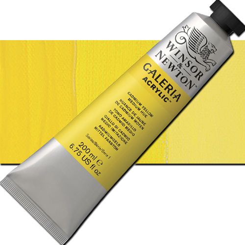 Winsor And Newton 2136120 Galeria, Acrylic Color 200ml Cadmium Yellow Medium Hue; A high quality acrylic which delivers professional results at an affordable price; All colors offer excellent brilliance of color, strong brush stroke retention, clean color mixing, and high permanence; Smooth, free-flowing consistency for ease of use and mixing, while maintaining body and retaining brush marks; UPC 094376940497 (WINSORANDNEWTON2136120 WINSOR AND NEWTON 2136120 200ml ACRYLIC CADMIUM YELLOW MEDIUM H