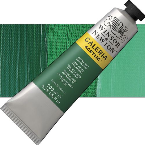 Winsor And Newton 2136482 Galeria, Acrylic Color 200ml Permanent Green Deep; A high quality acrylic which delivers professional results at an affordable price; All colors offer excellent brilliance of color, strong brush stroke retention, clean color mixing, and high permanence; Smooth, free-flowing consistency for ease of use and mixing, while maintaining body and retaining brush marks; UPC 094376940640 (WINSORANDNEWTON2136482 WINSOR AND NEWTON 2136482 200ml ACRYLIC PERMANENT GREEN DEEP)