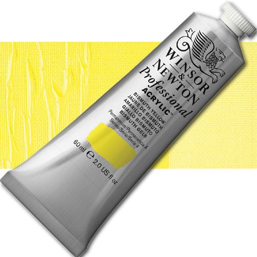 Winsor And Newton Artists' 2320025 Acrylic Color, 60ml, Bismuth Yellow; Unrivalled brilliant color due to a revolutionary transparent binder, single, highest quality pigments, and high pigment strength; No color shift from wet to dry; Longer working time; Offers good levels of opacity and covering power; Satin finish with variable sheen; Smooth, thick, short, buttery consistency with no stringiness; EAN 5012572010924 (WINSOR AND NEWTON ALVIN ACRYLIC 2320025 60ml BISMUTH YELLOW)