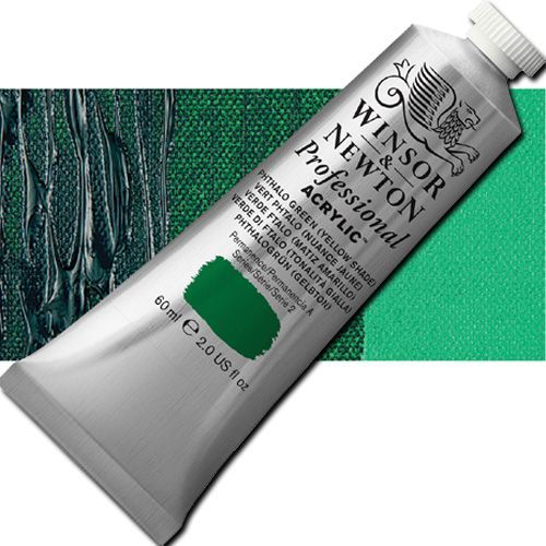 Winsor And Newton 2320521 Artists', Acrylic Color, 60ml, Phthalo Green Yellow Shade; Unrivalled brilliant color due to a revolutionary transparent binder, single, highest quality pigments, and high pigment strength; No color shift from wet to dry; Longer working time; Offers good levels of opacity and covering power; Satin finish with variable sheen; EAN 5012572011440 (WINSOR AND NEWTON ALVIN 2320521 ACRYLIC 60ml PHTHALO GREEN YELLOW SHADE)