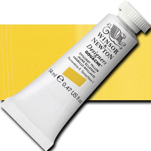 Winsor And Newton 0605055 Designers' Gouache Tube, 14ml, Brilliant Yellow; Create vibrant illustrations in solid color; Benefits of this range include smoother, flatter, more opaque, and more brilliant color than traditional watercolors; Unsurpassed covering power due to the heavy pigment concentration in each color; UPC 000050947867 (WINSORANDNEWTON0605055 WINSOR AND NEWTON ALVIN 0605055 14ml GOUACHE BRILLIANT YELLOW)