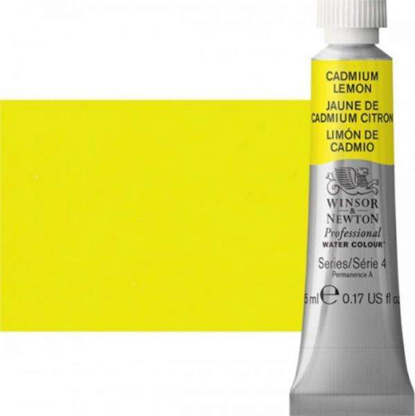 Winsor & Newton 0102086 Artists' Watercolor 5ml Cadmium Lemon; Made individually to the highest standards; Pans are often used by beginners because they can be less inhibiting and easier to control the strength of color; Tubes are more popular for those who use high volumes of color or stronger washes of color; Maximum color strength offers greater tinting possibilities; Dimensions 0.51