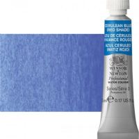 Winsor & Newton 0102140 Artists' Watercolor 5ml Cerulean Blue Red Shade; Made individually to the highest standards; Pans are often used by beginners because they can be less inhibiting and easier to control the strength of color; Tubes are more popular for those who use high volumes of color or stronger washes of color; Maximum color strength offers greater tinting possibilities; Dimensions 0.51" x 0.79" x 2.59"; Weight 0.03 lbs; EAN 50041411 (WINSORNEWTON0102140 WINSORNEWTON-0102140 WATERCOLOR 