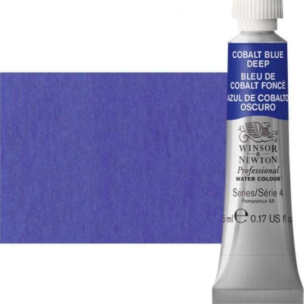 Winsor & Newton 0102178 Artists' Watercolor 5ml Cobalt Blue; Made individually to the highest standards; Pans are often used by beginners because they can be less inhibiting and easier to control the strength of color; Tubes are more popular for those who use high volumes of color or stronger washes of color; Maximum color strength offers greater tinting possibilities; Dimensions 0.51
