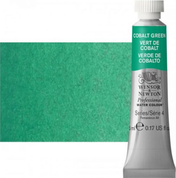 Winsor & Newton 0102184 Artists' Watercolor 5ml Cobalt Green; Made individually to the highest standards; Pans are often used by beginners because they can be less inhibiting and easier to control the strength of color; Tubes are more popular for those who use high volumes of color or stronger washes of color; Maximum color strength offers greater tinting possibilities; Dimensions 0.51