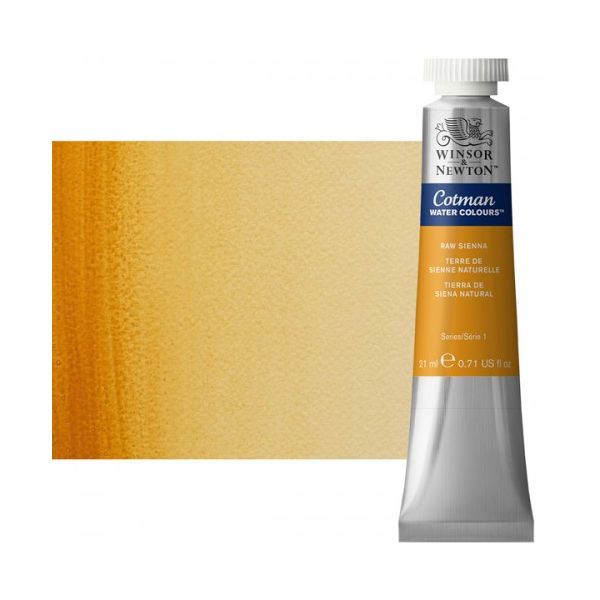 Winsor & Newton 0308552 Cotman, Watercolor Raw Sienna 21ml; Unrivalled brilliant color due to a revolutionary transparent binder, single, highest quality pigments, and high pigment strength; Genuine cadmiums and cobalts; Cotman watercolors offer optimal transparency with excellent tinting strength and working properties; Dimensions 0.79