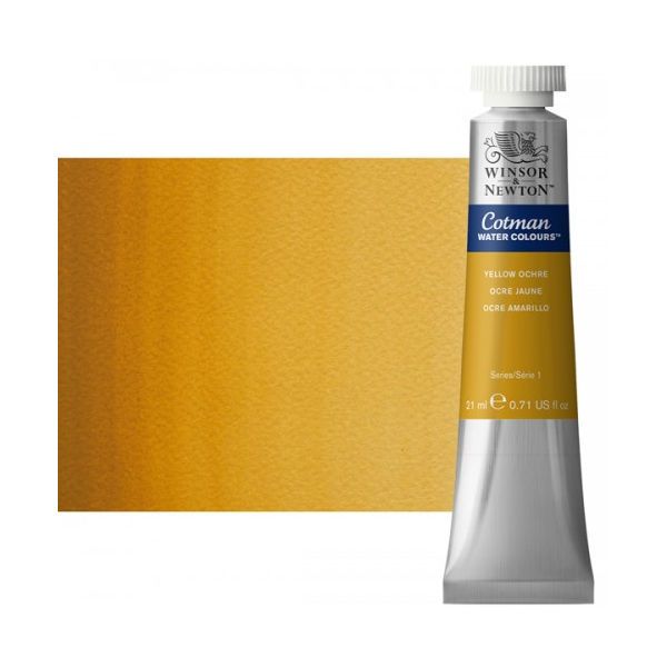 Winsor & Newton 0308744 Cotman, Watercolor Yellow Ochre 21ml; Unrivalled brilliant color due to a revolutionary transparent binder, single, highest quality pigments, and high pigment strength; Genuine cadmiums and cobalts; Cotman watercolors offer optimal transparency with excellent tinting strength and working properties; Dimensions 0.79