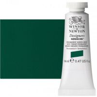 Winsor & Newton 0605482 Designers' Gouache Paints 14ml Permanent Green Deep; Create vibrant illustrations in solid color; Benefits of this range include smoother, flatter, more opaque, and more brilliant color than traditional watercolors; Unsurpassed covering power due to the heavy pigment concentration in each color; Dries to a matte finish; Dimensions 0.79" x 1.18" x 2.91"; Weight 0.07 lbs; EAN 50947454 (WINSONNEWTON0605482 WINSONNEWTON-0605482 PAINT) 
