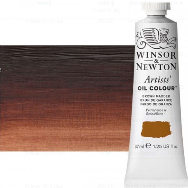 Winsor & Newton 1214056 Artists' Oil Color 37ml Brown Madder; Unmatched for its purity, quality, and reliability; Every color is individually formulated to enhance each pigment's natural characteristics and ensure stability of colour; Dimensions 1.02