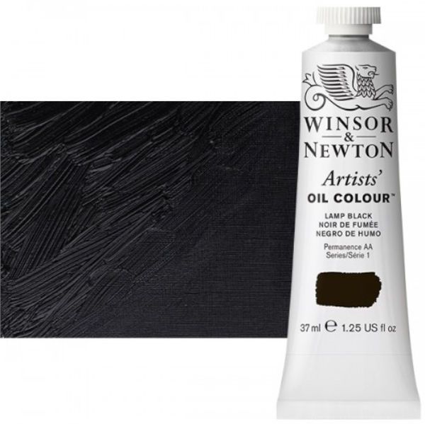 Winsor & Newton 1214337 Artists' Oil Color 37ml Lamp Black; Unmatched for its purity, quality, and reliability; Every color is individually formulated to enhance each pigment's natural characteristics and ensure stability of colour; Dimensions 1.02
