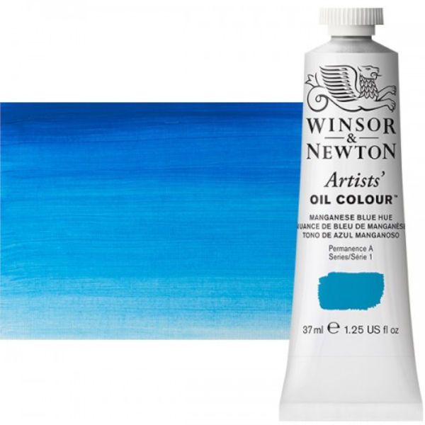 Winsor & Newton 1214379 Artists' Oil Color 37ml Manganese Blue Hue; Unmatched for its purity, quality, and reliability; Every color is individually formulated to enhance each pigment's natural characteristics and ensure stability of colour; Dimensions 1.02