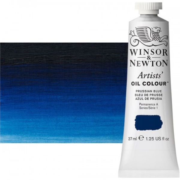 Winsor & Newton 1214538 Artists' Oil Color 37ml Prussian Blue; Unmatched for its purity, quality, and reliability; Every color is individually formulated to enhance each pigment's natural characteristics and ensure stability of colour; Dimensions 1.02