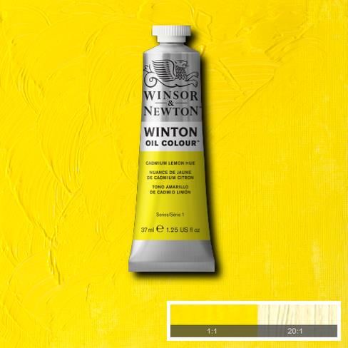 Winsor & Newton 1414086 Winton Oil Color 37ml Cadmium Lemon; Winton oils represent a series of moderately priced colors replacing some of the more costly traditional pigments with excellent modern alternatives; The end result is an exceptional yet value driven range of carefully selected colors, including genuine cadmiums and cobalts; Dimensions 1.02