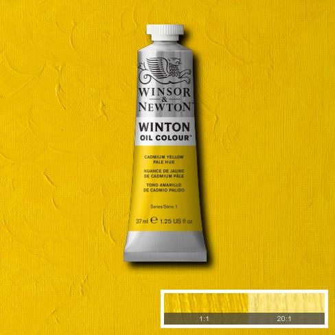 Winsor & Newton 1414116 Winton Oil Color 37ml Cadmium Yellow Medium; Winton oils represent a series of moderately priced colors replacing some of the more costly traditional pigments with excellent modern alternatives; The end result is an exceptional yet value driven range of carefully selected colors, including genuine cadmiums and cobalts; Dimensions 1.02