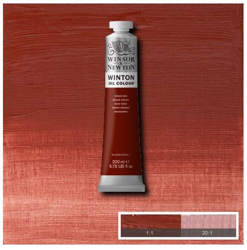 Winsor & Newton 1437317 Winton Oil Color 200ml Indian Red; Winton oils represent a series of moderately priced colors replacing some of the more costly traditional pigments with excellent modern alternatives; The end result is an exceptional yet value driven range of carefully selected colors, including genuine cadmiums and cobalts; Shipping Weight 0.99 lb; Shipping Dimensions 1.57 x 2.44 x 8.46 in; UPC 094376910919 (WINSORNEWTON1437317 WINSORNEWTON-1437317 WINTON/1437317 PAINTING)