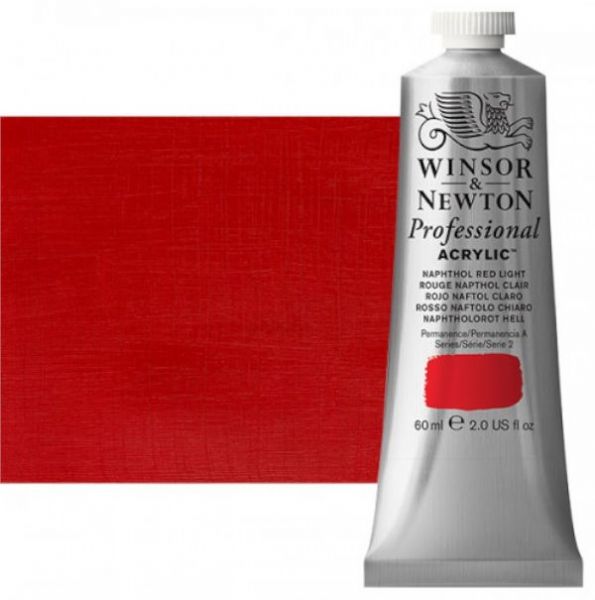 Winsor & Newton 2320421 Artists, Acrylic Color 60ml Naphthol Red Light; Unrivalled brilliant color due to a revolutionary transparent binder, single, highest quality pigments, and high pigment strength; No color shift from wet to dry; Longer working time; Smooth, thick, short, buttery consistency with no stringiness; Dimensions 1.13