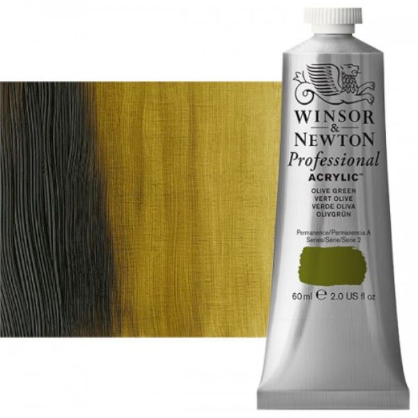 Winsor & Newton 2320447 Artists, Acrylic Color 60ml Olive Green; Unrivalled brilliant color due to a revolutionary transparent binder, single, highest quality pigments, and high pigment strength; No color shift from wet to dry; Longer working time; Smooth, thick, short, buttery consistency with no stringiness; Dimensions 1.13