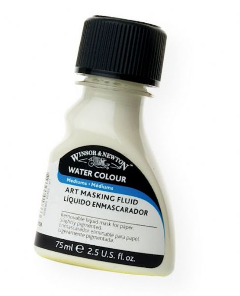 Winsor & Newton 3221759 Art Masking Fluid 75ml; A pigmented liquid composed of rubber latex and pigment, for masking areas of work needing protection when colour is applied in broad washes; Shipping Weight 0.24 lb; Shipping Dimensions 4.41 x 2.2 x 1.38 in; UPC 884955017333 (WINSORNEWTON3221759 WINSORNEWTON-3221759 ARTWORK)
