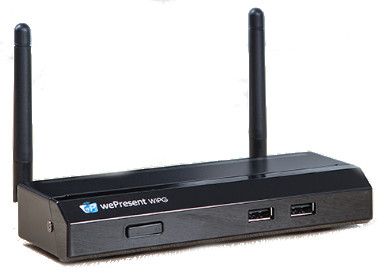 wePresent WiPG-1000 Wireless Presentation Solution, 1080p Resolution, Up to 64 users can connect to the wePresent gateway, Allow users to project up to 4 devices onscreen at the same time; LAN Port, Wireless Access Point capability; With onboard USB ports, connect any bluetooth wireless mouse/keyboard to control the presentation and select users to display, UPC 679856033748 (WiPG 1000 WiPG1000)