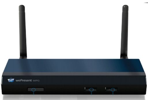 wePresent WiPG-1500 Wireless Presentation Solution, Control the projection screen on PC or Mac via iOS or Android device, Project four PC/Mac screens or WiFi-Doc content to one projector or display at once. Conference control function can be secured by password, Moderator can control who is projecting, Moderator can compare 4 screens side by side, Output resolution up to 1600x1200, Dimensions 8.66
