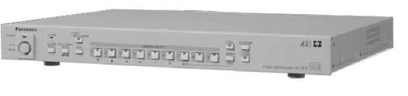 Panasonic WJ-FS409 Channel Color Multiplexer 9, High picture quality of 720H x 480V pixels, 9-channel camera input, Built-in alphanumeric display, On-screen setup menu, Versatile alarm recording capability, Built-in Panasonic Security Data PS Data link mode, Alarm/Remote Control 25-pin D-sub connector, Power Source 120V AC 60Hz, Dimensions H x W x D  1.25'' x 16.5'' x 13.75''  (WJFS409 WJ FS409 WJFS-409 WJ-FS-409)