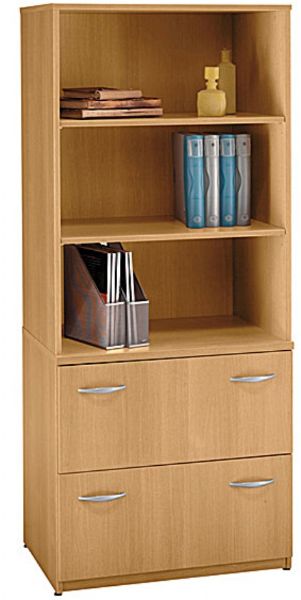 Bush WL60304SU Lateral File Storage, Two lateral file drawers, Locking file drawers, Leveling glides adjust for stability on uneven floors, 11.26