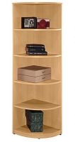 Bush WL60305SU Universal Wall System Light Oak Demi Bookcase, Four fixed shelves create five levels of storage, Leveling glides adjust for stability on uneven floors, Serves as an attractive end unit for one or a series of side-by-side storage units (WL-60305SU WL 60305SU ) 