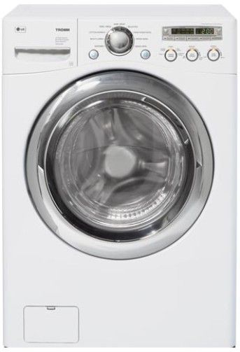 LG WM2455HW XL Front Load Stackable Washing Machine with 9 Washing Programs, White, 4.2 cu.ft. Ultra Capacity with NeveRust Stainless Steel Drum (IEC), Intelligent Electronic Controls with Dual LED Display and Dial-A-Cycle, Load Size Sensing Indicator (WM-2455HW WM2455W WM2455 WM 2455HW WM2455H)