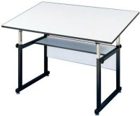 Alvin WM72-3-XB WorkMaster Drafting Table, Black Powder Coated Base, 37.5 x 72 in; 4-post table that adjusts easily, from front or rear, for a comfortable work angle; Can be used as a reference table, computer workstation, or drafting table; Counter-balance not required when using drafting machine; Ideal for architects; UPC 088354753902 (WM723XB WM72-3XB WM723-XB) 