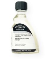 Winsor & Newton 3239736 Artists Retouching Varnish 250ml; A UV-resistant gloss varnish which gives temporary protection to recently completed oil paintings; Quick drying; Ensure painting is touch dry; Use thinly and not as a medium; Shipping Weight 0.57 lb; Shipping Dimensions 6.10 x 3.15 x 1.97 inches; UPC 884955014578 (WN3239736 WN-3239736 PAINTING) 