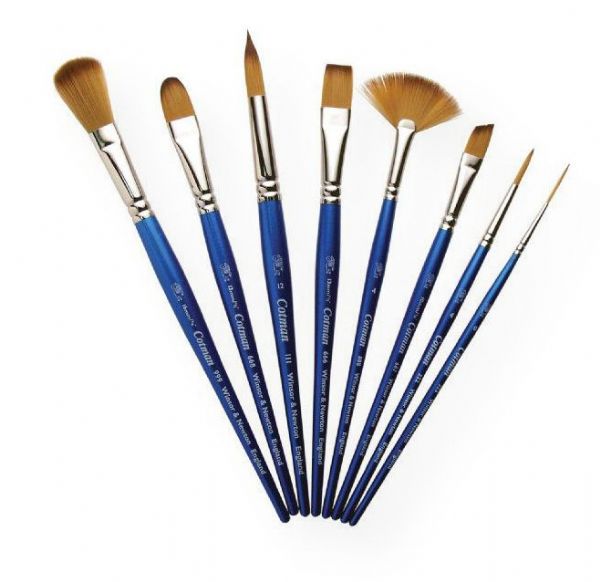 Winsor & Newton WN5301005 Cotman-Series 111 Round Short Handle Brush #5; Pure synthetic brushes with a unique blend of fibers feature excellent flow control, spring, and point; The wide variety of sizes and styles are suitable for all applications; Short blue polished handles are balanced and comfortable; UPC 094376872439 (WINSORNEWTONWN5301005 WINSORNEWTON-WN5301005 COTMAN-SERIES-111-WN5301005 WINSORNEWTON/WN5301005 WINSOR/NEWTON/WN5301005 ARTWORK PAINTING)