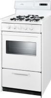 Summit WNM1307KW Slim 20" Width Deluxe Gas Range with Electronic Ignition, Digital Clock/Timer, Oven Window and Light, White, 2.5 cu.ft. Capacity, 9000 BTU per Burner, Porcelain construction, Broiler drawer, Lower compartment for separate broiling with even heat distribution, Broiler pan included, Two-piece porcelain broiler tray with grease well, UPC 761101012476 (WNM-1307KW WNM 1307KW WNM1307K WNM1307) 