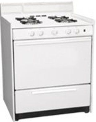 Summit WNM210 Freestanding Gas Range with Manual Clean and Lower Broiler, Natural Gas,  White Finish, 30