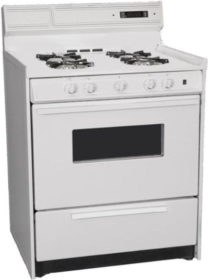 Summit WNM2307KW Freestanding Gas Range with Manual Clean, Oven Window, Electronic Ignition and Clock with Timer Natural Gas, Porcelain top, Porcelain oven, Porcelain oven and broiler door, Removable top, Removable oven door, Chrome handle, Drop down broiler door below oven, Porcelain broiler tray with grease well cover (WNM-2307KW WNM 2307KW WNM2307-KW WNM2307 KW)