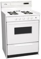 Summit WNM6307KW Freestanding Gas Range with Manual Clean, Oven Window, Electronic Ignition and Clock with Timer, Natural Gas, White Finish, 24" Capacity, Electronic Ignition, 4 Open Gas Burners, Porcelain Oven and Broiler Door, Recessed Oven Door, Removable Oven Door, Clock with Timer (WNM-6307KW WNM 6307KW) 