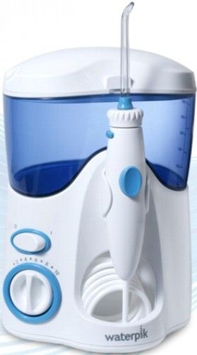 Waterpik WP-100 Ultra Water Flosser, 6 unique tips, Advanced pressure control system with 10 settings, 5 to 90 psi, Reservoir capacity of 90 seconds+, Pause button on handle, Can be used with water or your favorite mouthwash, Covered reservoir with built-in tip storage, Clinically proven to be twice as effective as traditional string floss for improving gum health, UPC 073950278195 (WP100 WP 100)