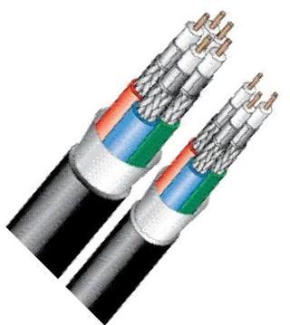 West Penn Wire WP258255 Cable, 1000 ft Roll, Pro Video Mini High Resolution, 5 miniature coaxial units, 25 AWG Solid Bare Copper, 30 ohms/mt, FOam & FEP Insulation 0.078