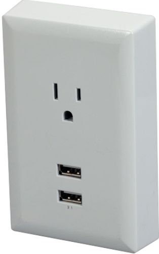 RCA WP2UWR USB Wall Plate Charger, Easily converts any dual standard outlet into two USB charging outlets and single standard outlet, Add USB charging to every room in your home or office, Allows access to the other standard power outlet via pass through, 2 USB outlets, UPC 044476079870 (WP-2UWR WP 2UWR WP2-UWR WP2U-WR)
