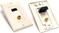 Bytecc WP-HD004 HDMI Ports Wall Outlet, Single HDMI w/F (Or 3G F) Connector Plate, Gold Plated, UPC 083728113498 (WPHD004 WP HD004 WP-HD-004 WPHD-004 WP-HD) 